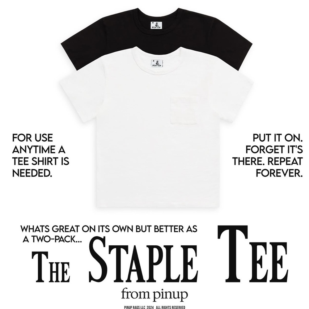 pinup staple tee in black 2 available both size small both black